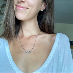 Diamond Infinity Necklace in Silver